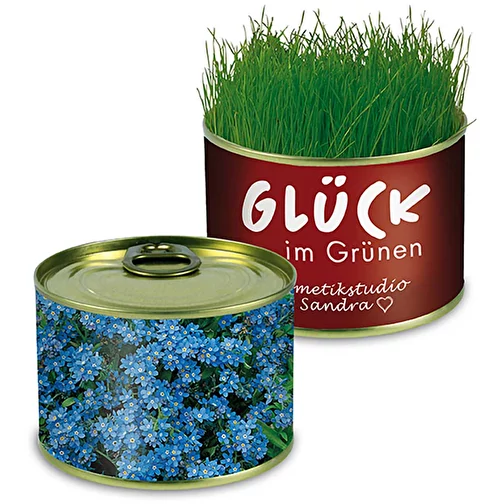 Natur-Konserve mit Samen - Vergissmeinnicht