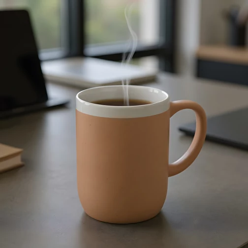 Keramiktasse mit weißem Rand, 300ml
