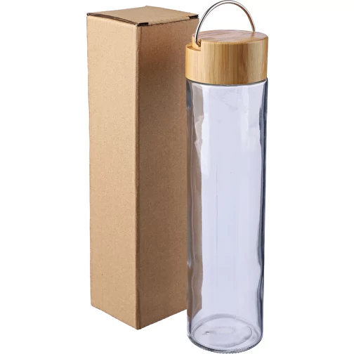 Glas Trinkflasche 500 ml Klarheit (Keine Größe, braun, Bambus, Glas, 250g) als Werbeartikel Auf Art.Nr. 516640