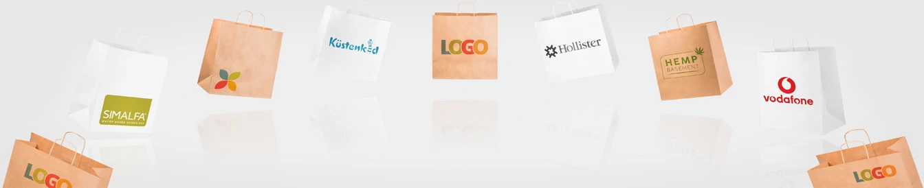 PAPIERTRAGETASCHEN mit LOGO bedrucken als Werbemittel
